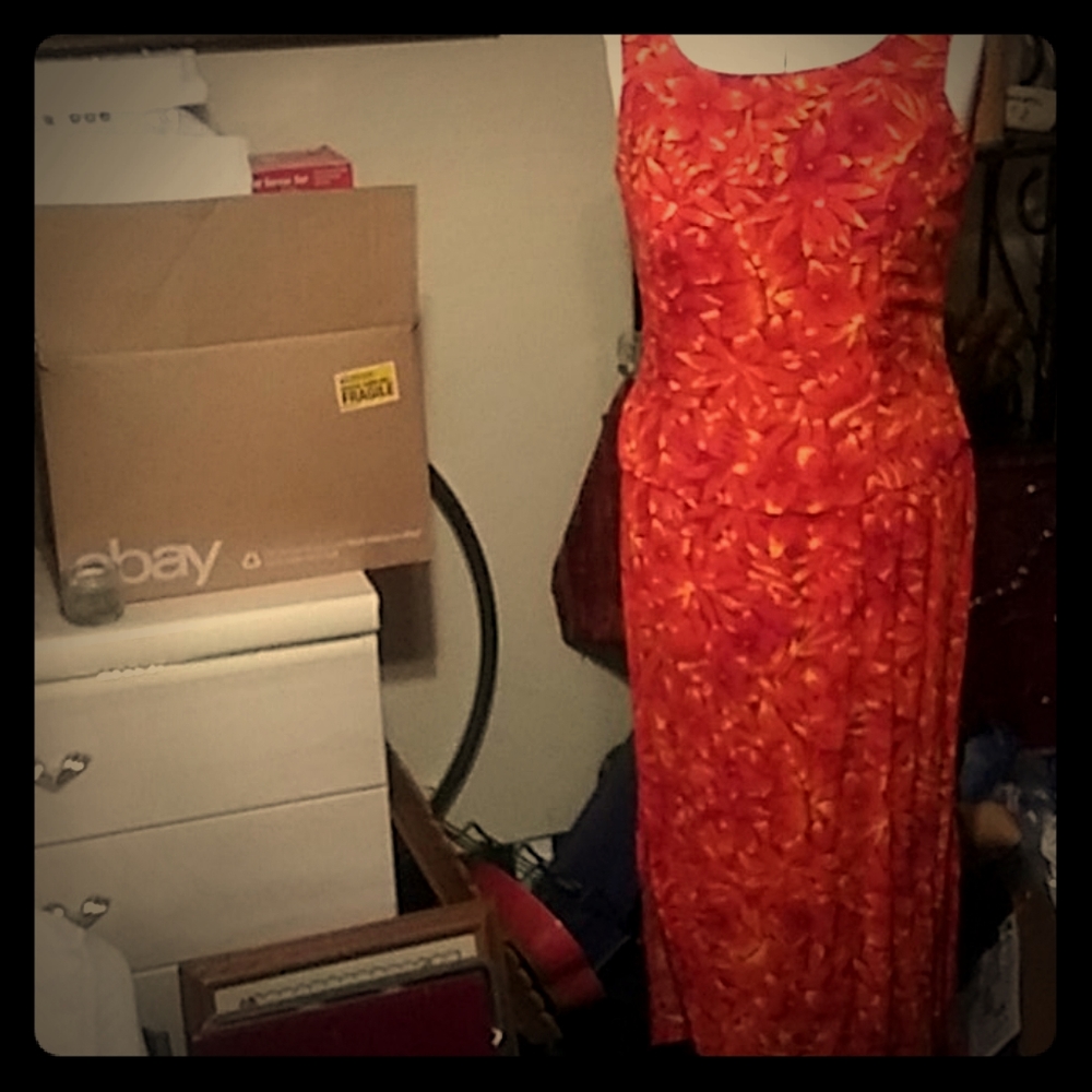 Long, lightweight tropical summer dress